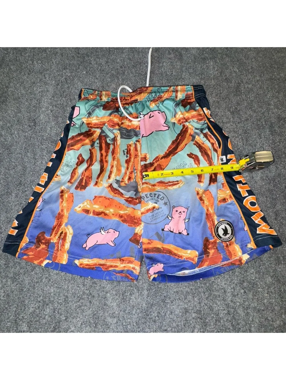 Flow Society Bacon Flow Athletic Shorts Mens MD Vtg y2k 90s Rare